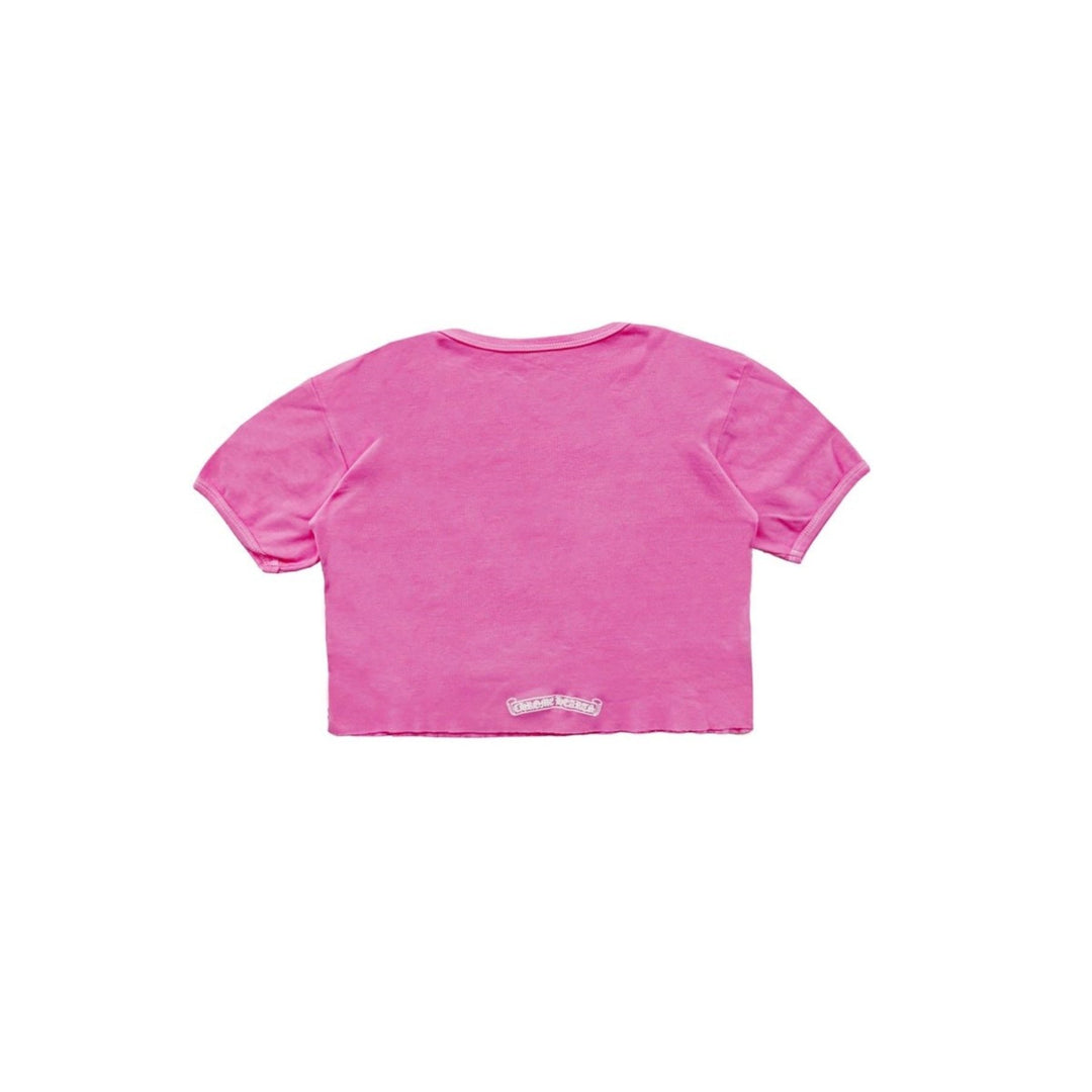 Chrome Hearts Dipped in Pink Cropped Tee - SHENGLI ROAD MARKET