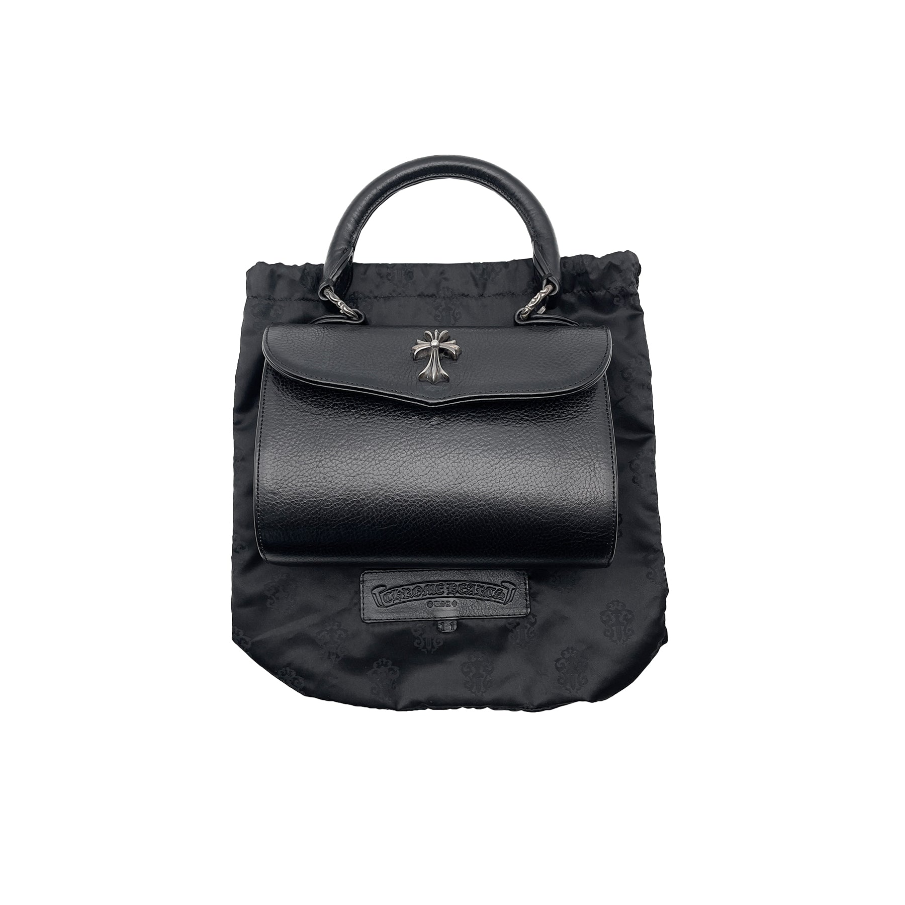 Chrome Hearts Doc Adams Silver Cross Black Handbag - SRM – SHENGLI