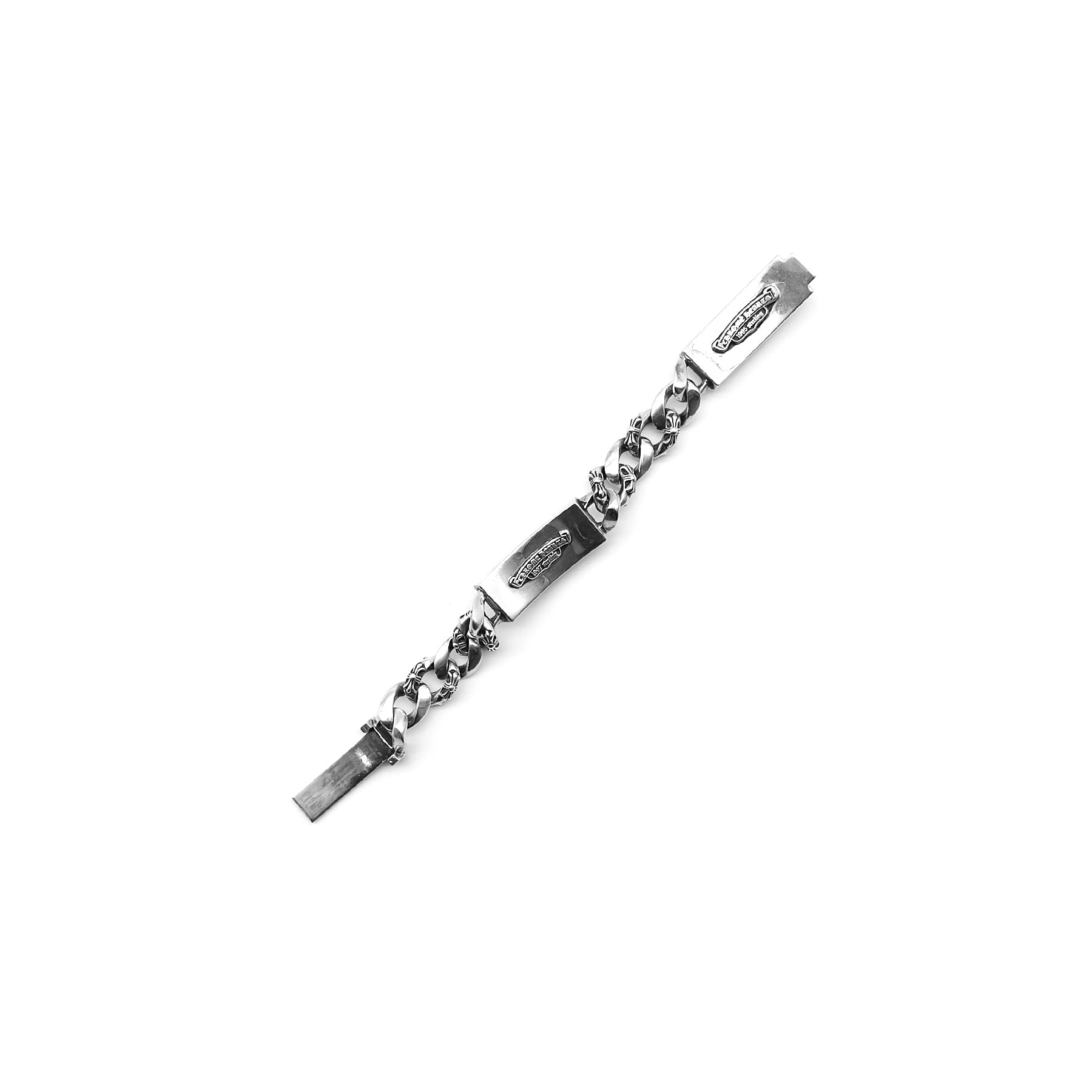 Chrome Hearts Double Silver Floral&Dagger ID Bracelet - SRM