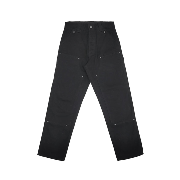 Chrome Hearts Double Knee Carpenter Black Canvas Pants - SHENGLI ROAD MARKET