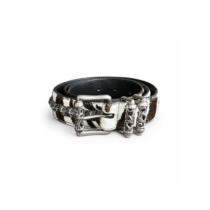 Chrome Hearts Double Roller Silver Buckle Leather Belt - SHENGLI ROAD MARKET
