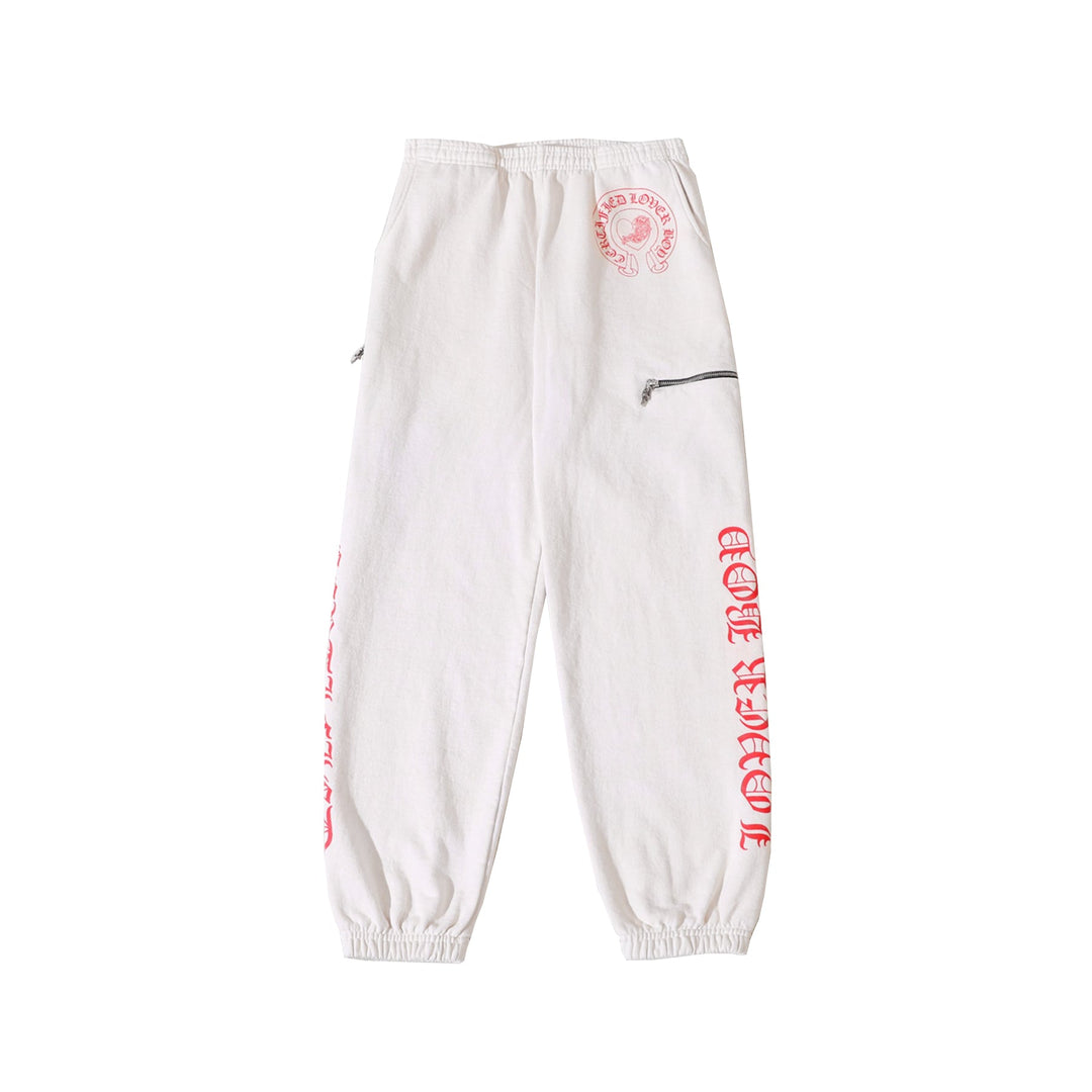 Chrome Hearts Drake F&F Vine Heart White Sweatpants - SHENGLI ROAD MARKET