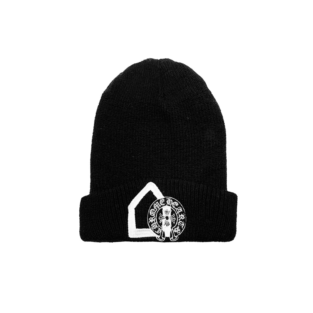 Chrome Hearts DSM Embroidered Horseshoe Black Cashmere Beanie - SHENGLI ROAD MARKET