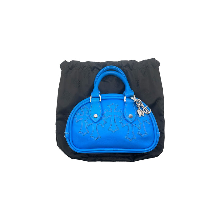 Chrome Hearts Electric Blue Leather Cross Patch Mini Gym Bag - SHENGLI ROAD MARKET