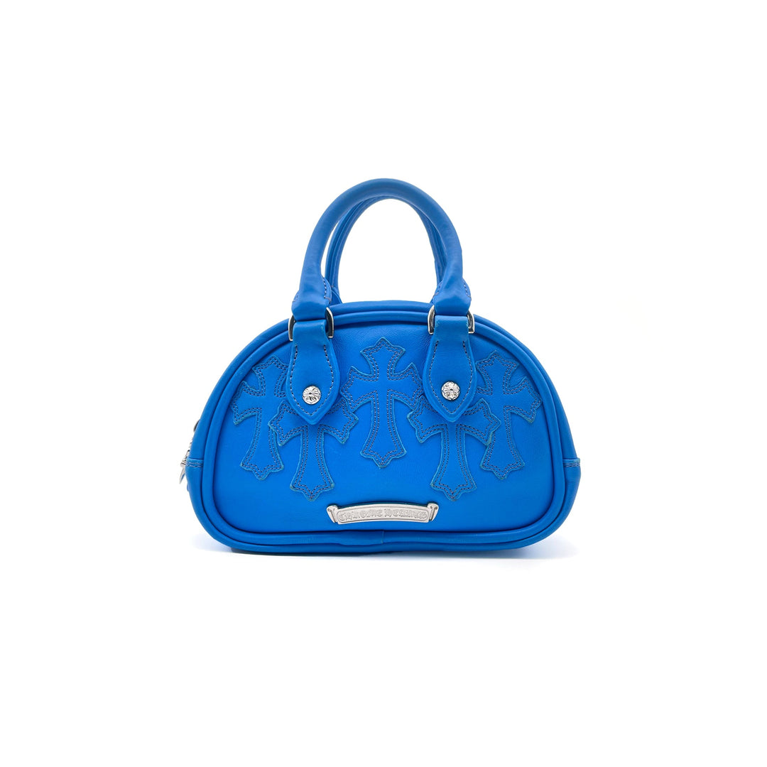 Chrome Hearts Electric Blue Leather Cross Patch Mini Gym Bag - SHENGLI ROAD MARKET