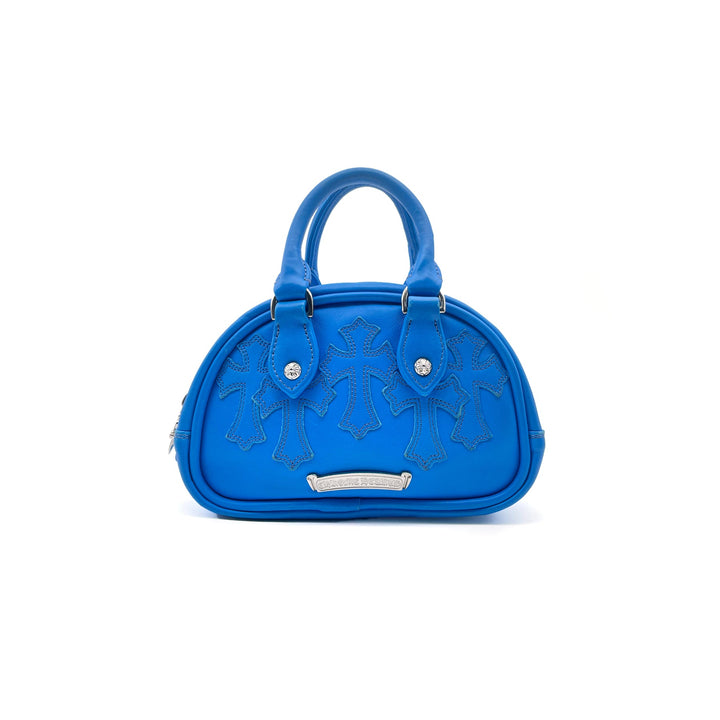 Chrome Hearts Electric Blue Leather Cross Patch Mini Gym Bag - SHENGLI ROAD MARKET