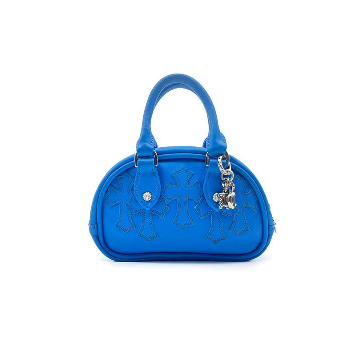 Chrome Hearts Electric Blue Leather Cross Patch Mini Gym Bag - SHENGLI ROAD MARKET