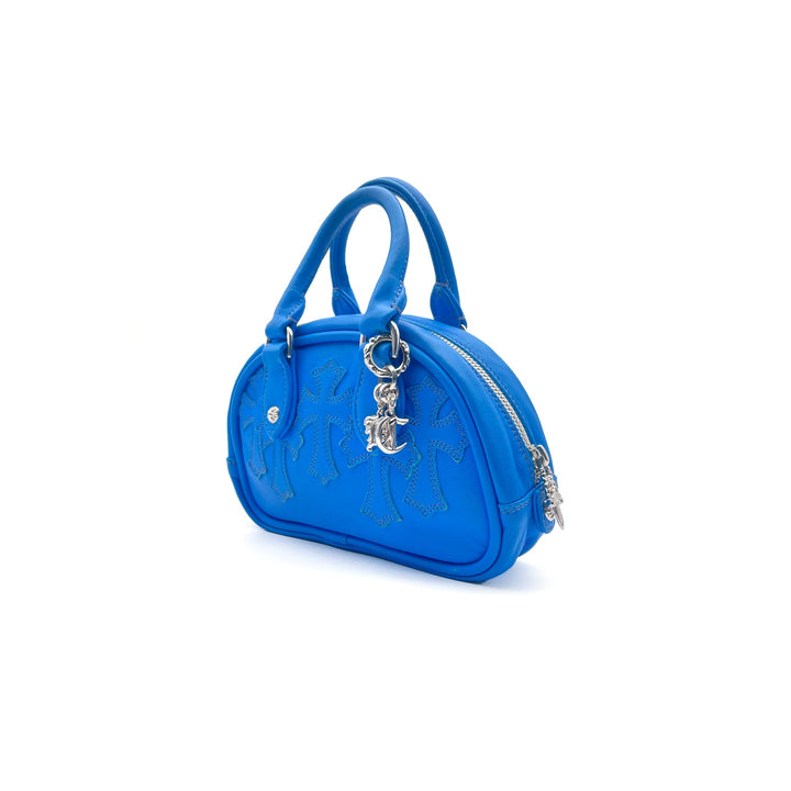 Chrome Hearts Electric Blue Leather Cross Patch Mini Gym Bag - SHENGLI ROAD MARKET
