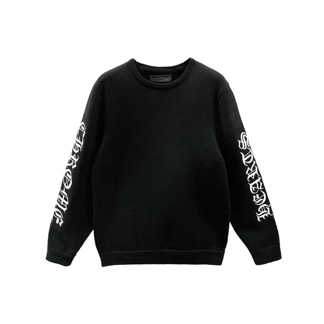 Chrome Hearts Embroidered Black Cashmere Sweater - SHENGLI ROAD MARKET