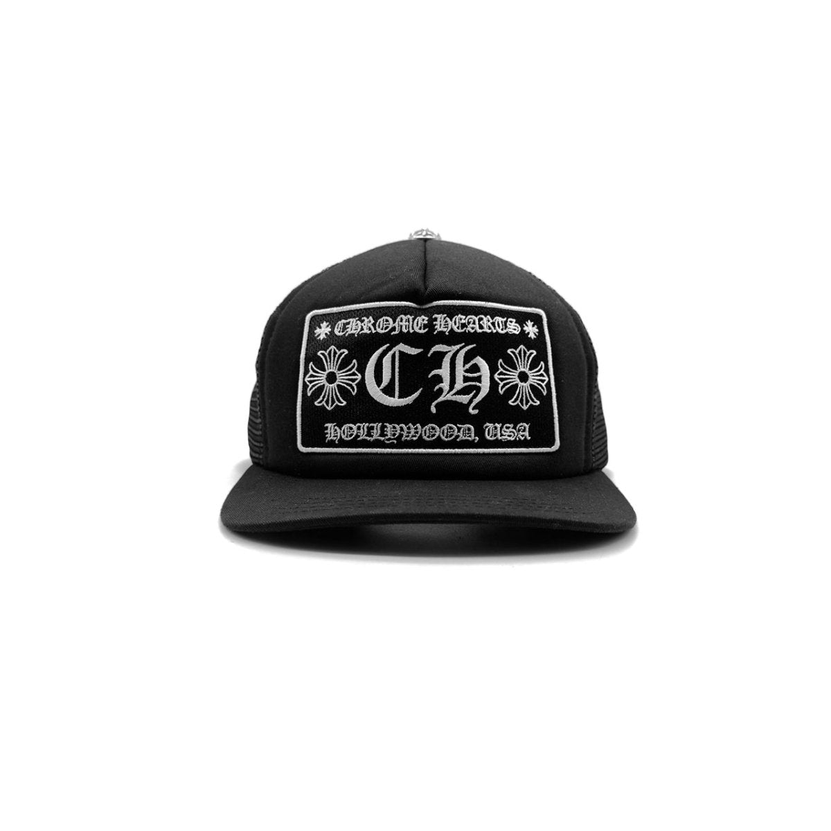 Chrome Hearts Embroidered CH Cross Logo Black Baseball Cap - SHENGLI ROAD MARKET