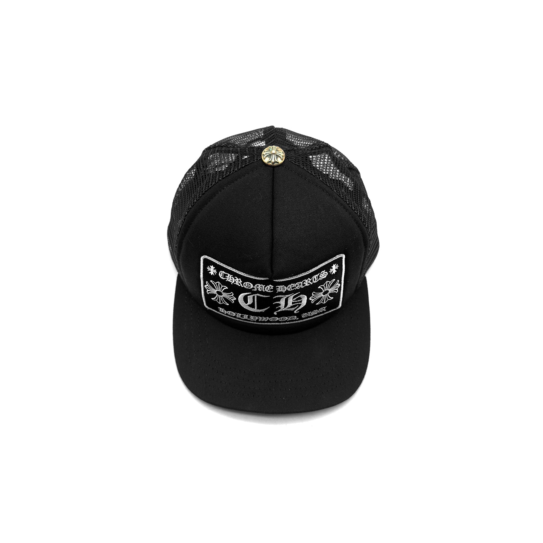 Chrome Hearts Embroidered CH Cross Logo Black Baseball Cap - SRM