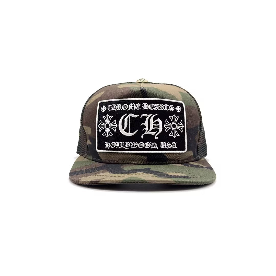 Chrome Hearts Embroidered CH Cross Logo Camouflage Baseball Cap - SHENGLI ROAD MARKET