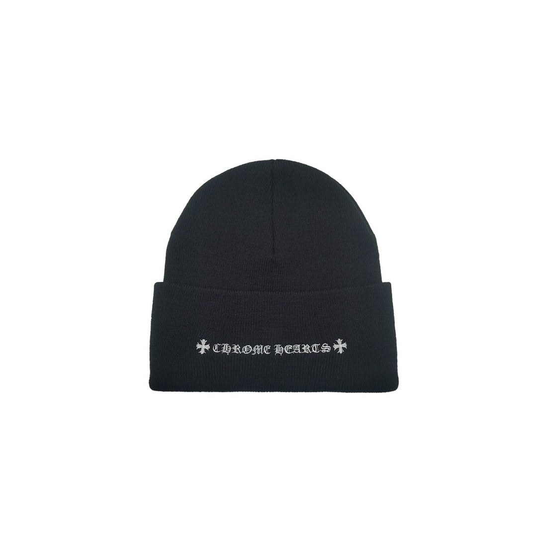 Chrome Hearts Embroidered CH Logo Black Beanie - SHENGLI ROAD MARKET