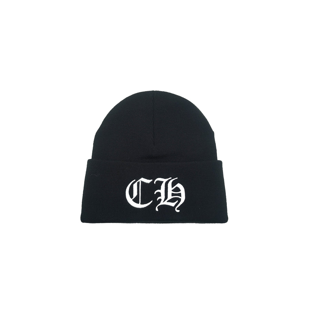 Chrome Hearts Embroidered CH Logo Black Beanie - SHENGLI ROAD MARKET