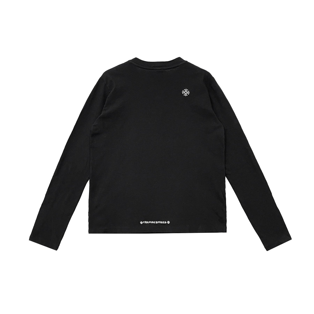 Chrome Hearts Embroidered Dagger Black Long Sleeve T-Shirt Tee - SHENGLI ROAD MARKET