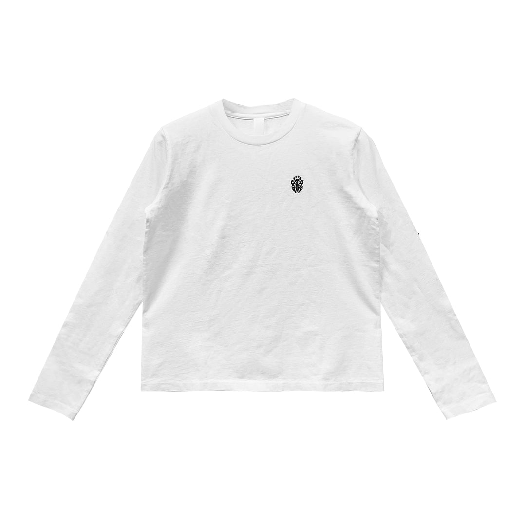 Chrome Hearts Embroidered Dagger White Long Sleeve T-Shirt Tee - SHENGLI ROAD MARKET