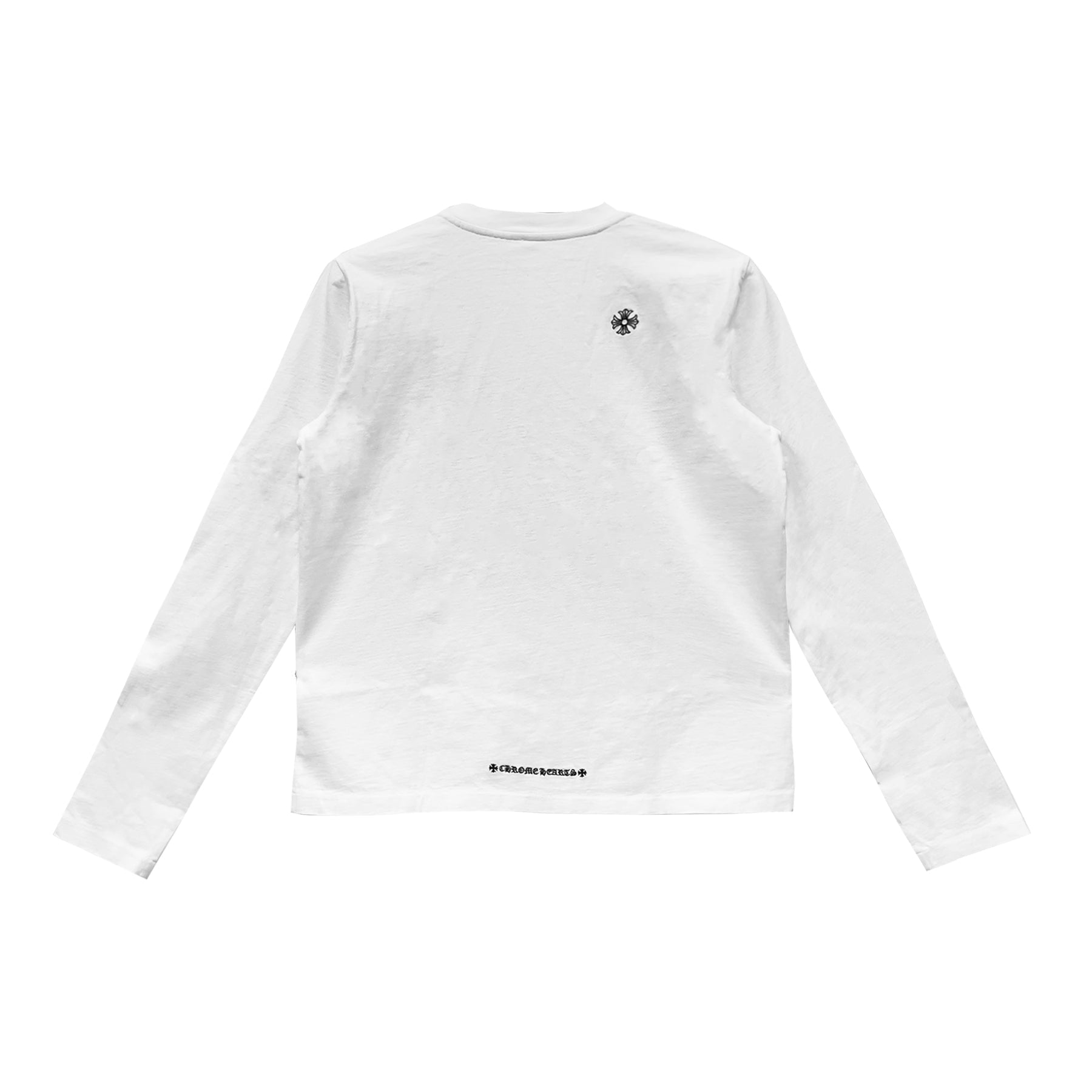 Chrome Hearts Embroidered Dagger White Long Sleeve Tee - SRM
