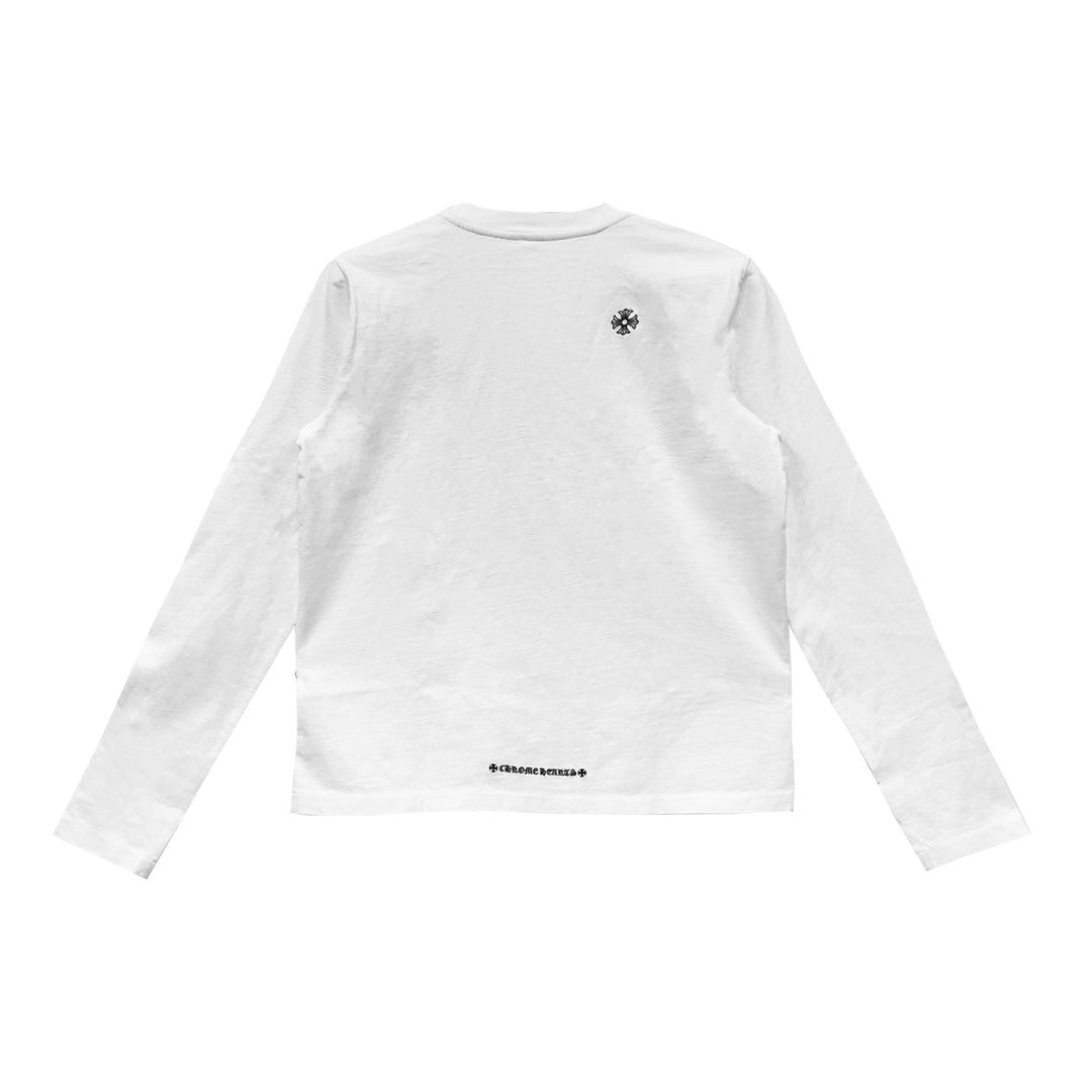 Chrome Hearts Embroidered Dagger White Long Sleeve T-Shirt Tee - SHENGLI ROAD MARKET