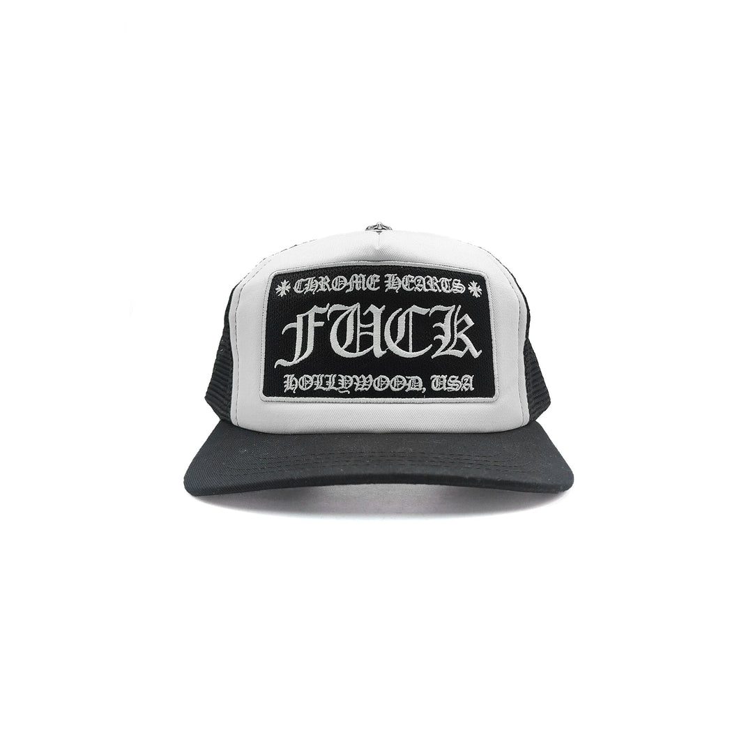 Chrome Hearts Embroidered FU Black & White Baseball Cap - SHENGLI ROAD MARKET