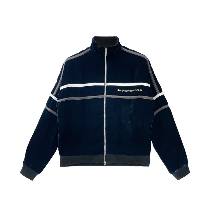 Chrome Hearts Embroidered Logo Leather Patch Velvet Dagger Zip Jacket - SHENGLI ROAD MARKET