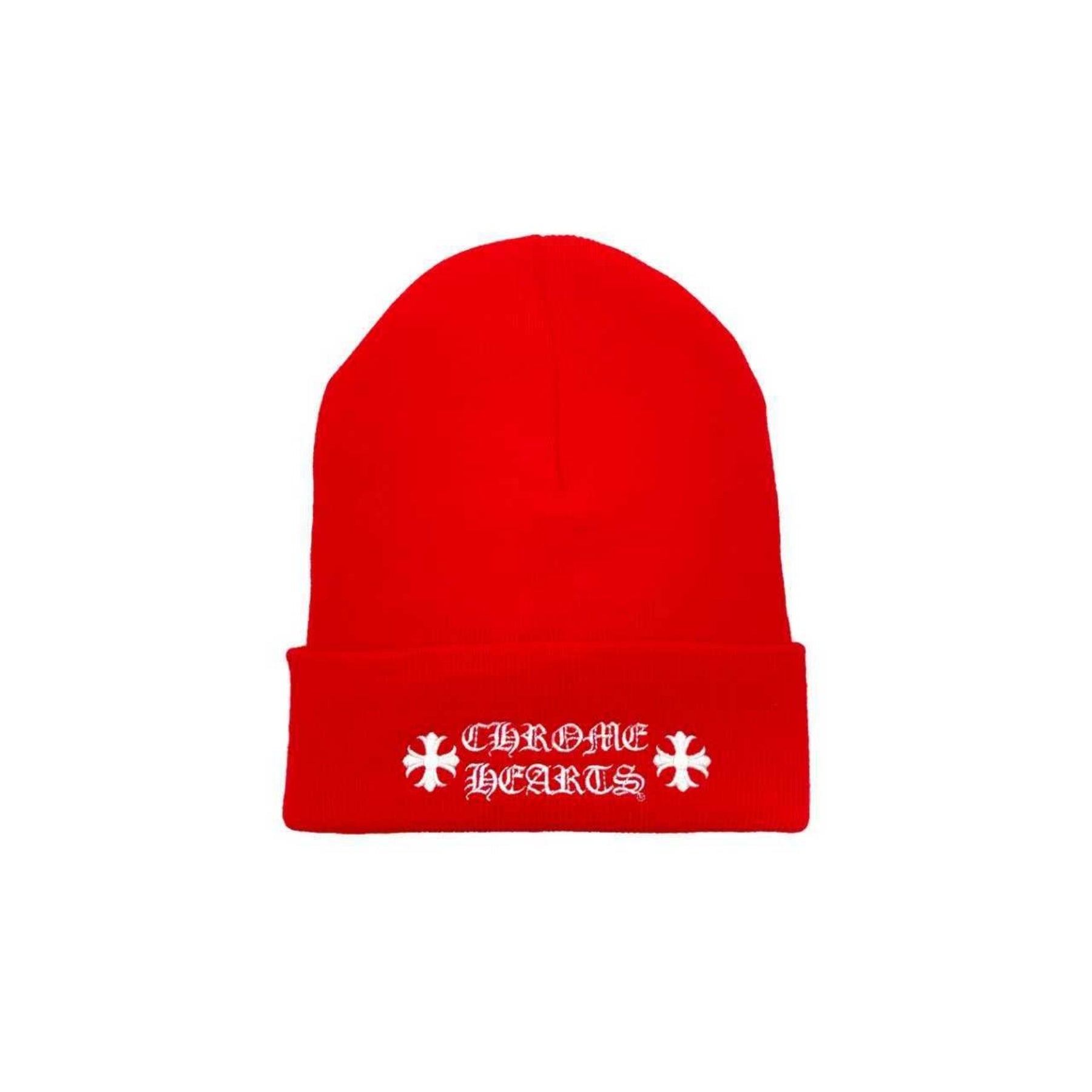 CHROME HEARTS レッド ニット帽 Chrome Hearts Embroidered Red Beanie - SRM – SHENGLI ROAD MARKET