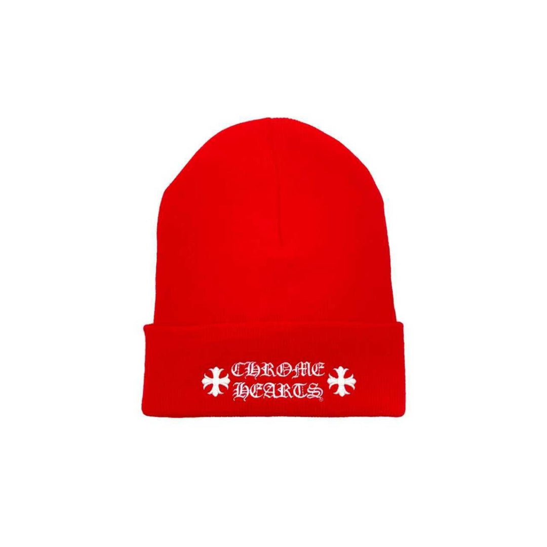 Chrome Hearts Embroidered Red Beanie - SHENGLI ROAD MARKET