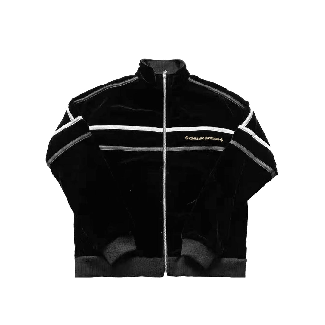 Chrome Hearts Embroidered Script Leather Patch Velour Tracksuit - SHENGLI ROAD MARKET