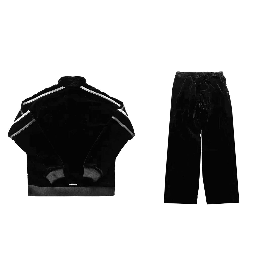 Chrome Hearts Embroidered Script Leather Patch Velour Tracksuit - SHENGLI ROAD MARKET
