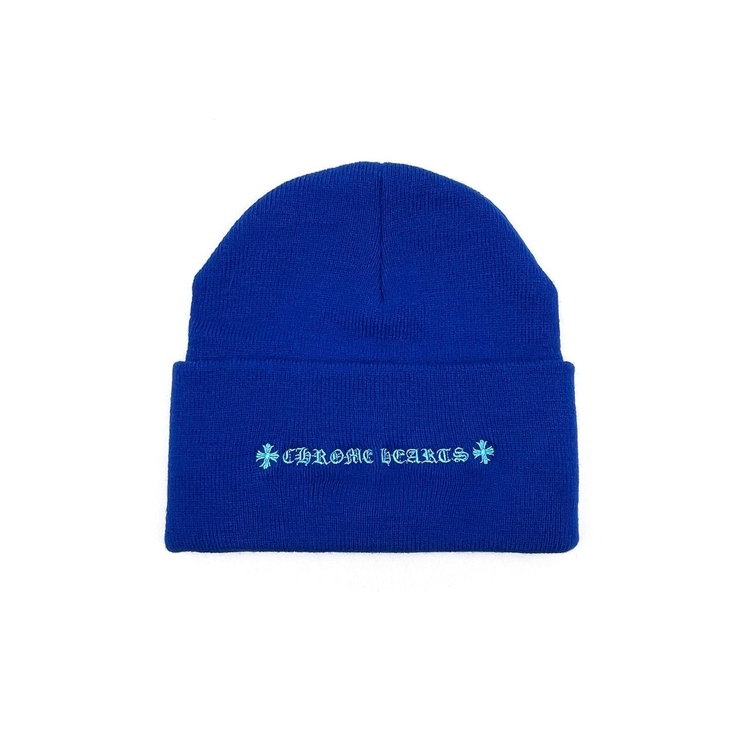 Chrome Hearts Embroidered Triple Crosses CH Script Beanie - SHENGLI ROAD MARKET