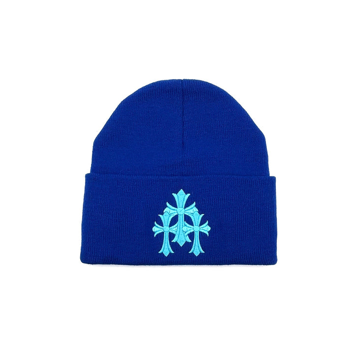Chrome Hearts Embroidered Triple Crosses CH Script Beanie - SHENGLI ROAD MARKET