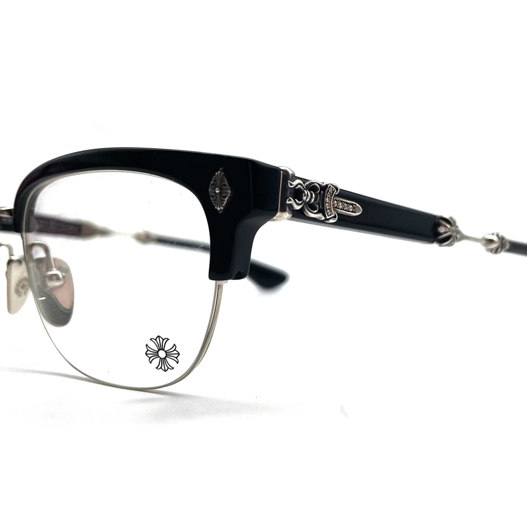 Chrome Hearts Evagilist Diamond BK/SS Glasses Frame - SRM