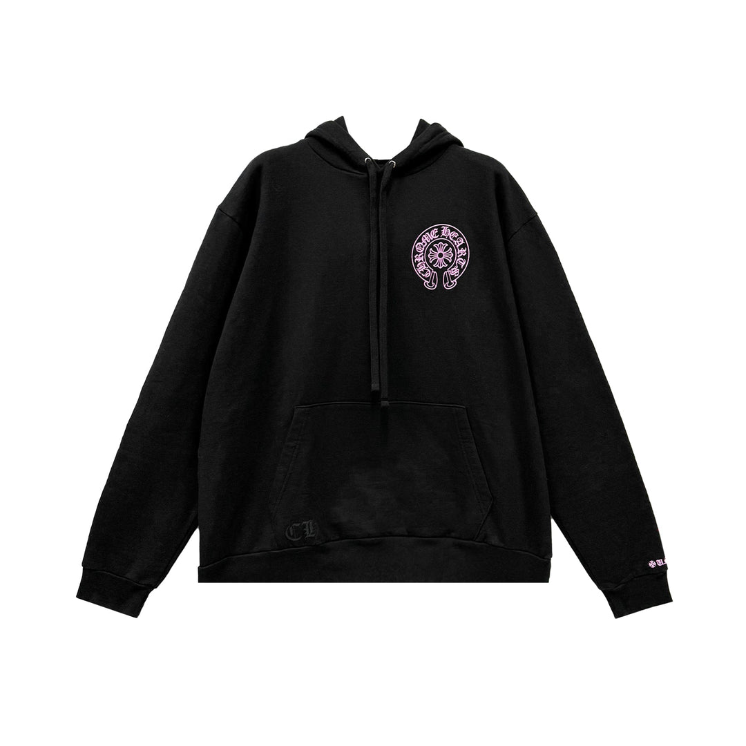 Chrome Hearts Exclusive Pink Horseshoe Logo Pullover Hoodie - SHENGLI ROAD MARKET