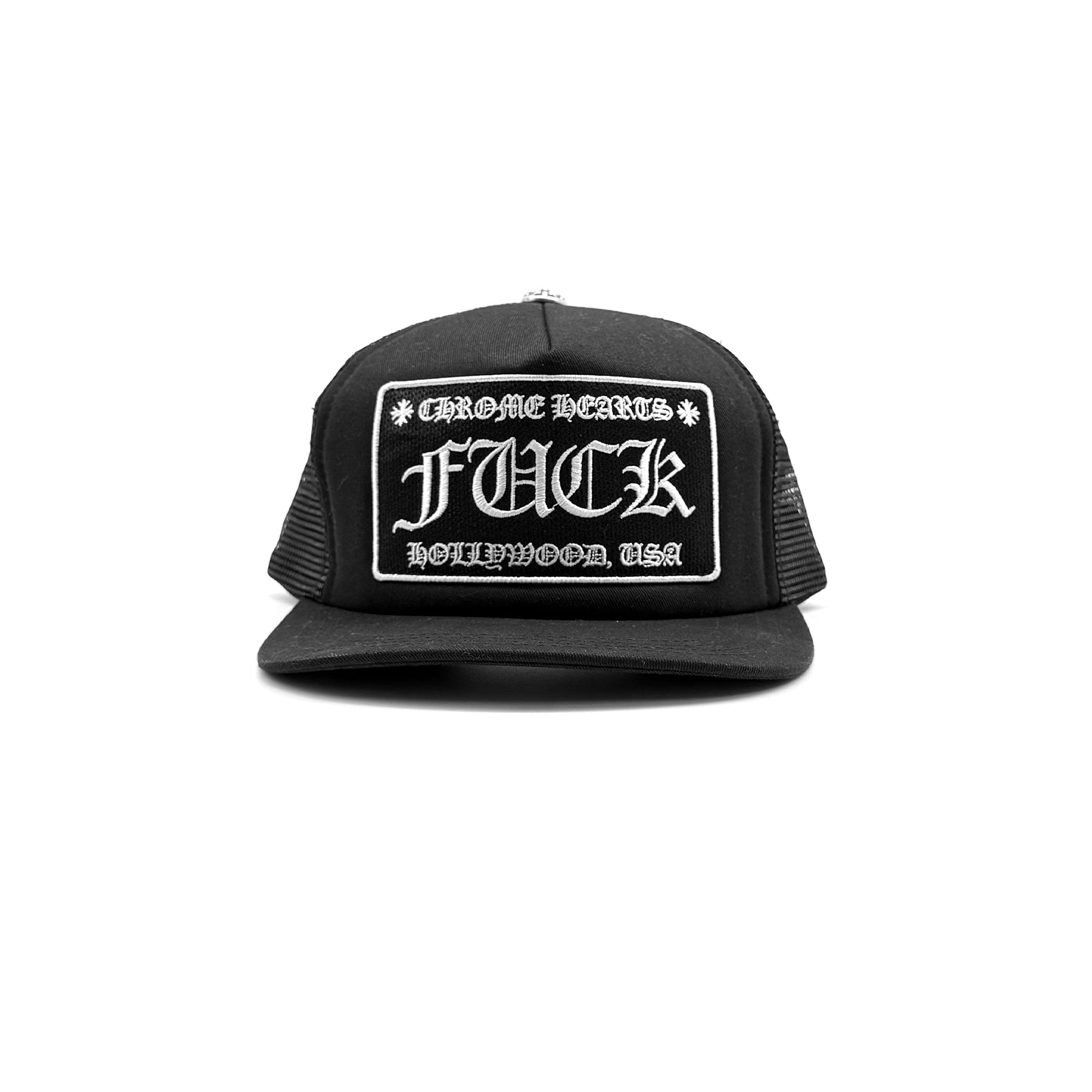 Chrome Hearts Hollywood Exclusive FU Cross Embroidered Trucker Cap