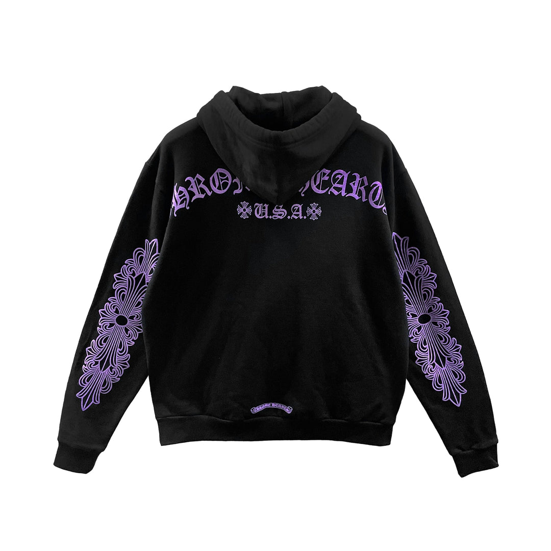Chrome Hearts F&F Purple Glitter Pullover Hoodie - SHENGLI ROAD MARKET