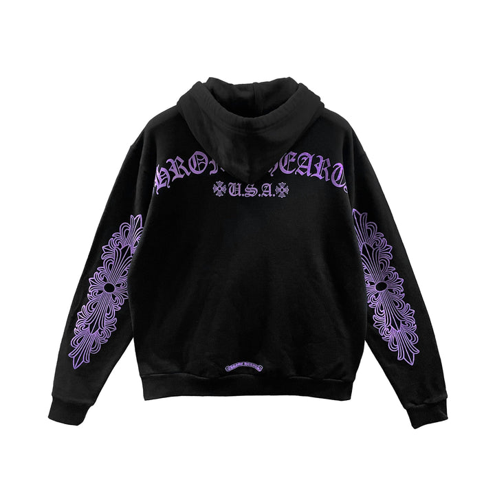 Chrome Hearts F&F Purple Glitter Pullover Hoodie - SHENGLI ROAD MARKET