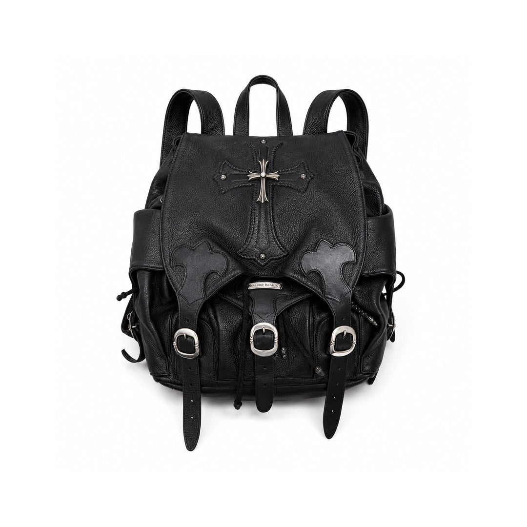 Chrome Hearts Filigree Cross Gunslinger Leather Backpack