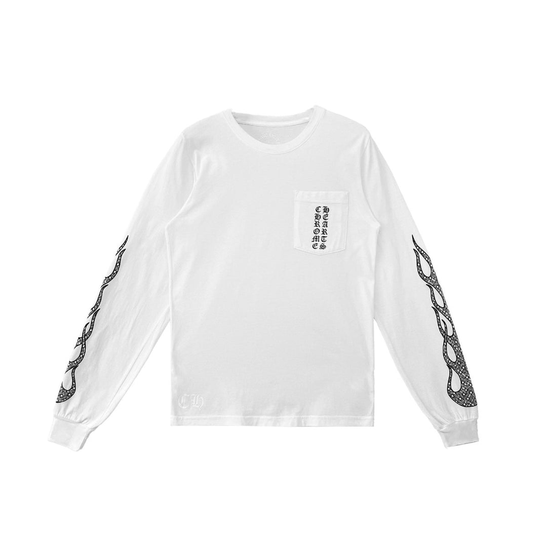 Chrome Hearts Flame Sleeve Long Sleeve Tee - SHENGLI ROAD MARKET