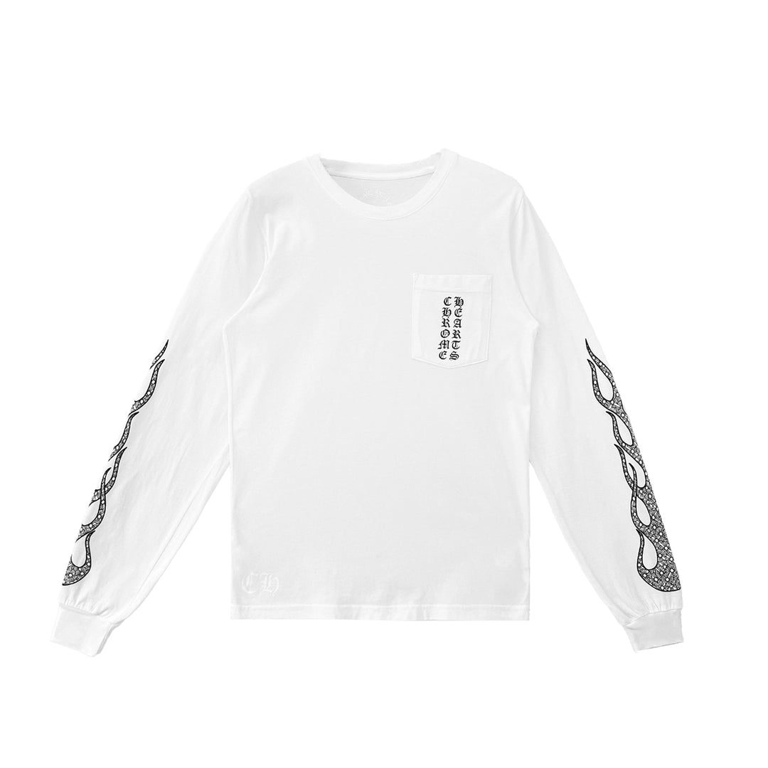 Chrome Hearts Flame Sleeve Long Sleeve Tee - SHENGLI ROAD MARKET