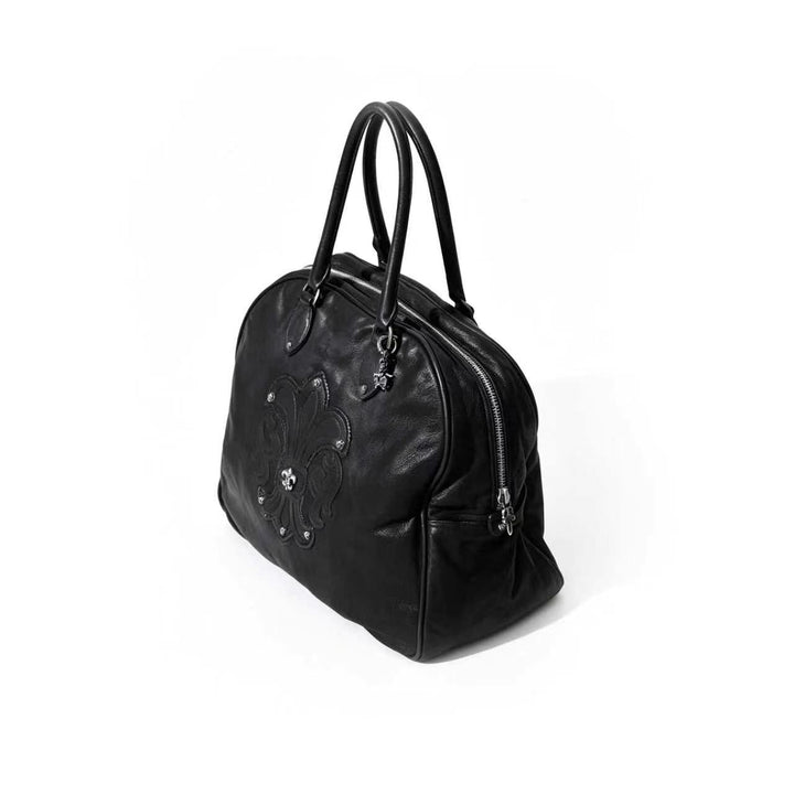 Chrome Hearts Flare Patch Destroy Leather Black Gym Bag - SHENGLI ROAD MARKET