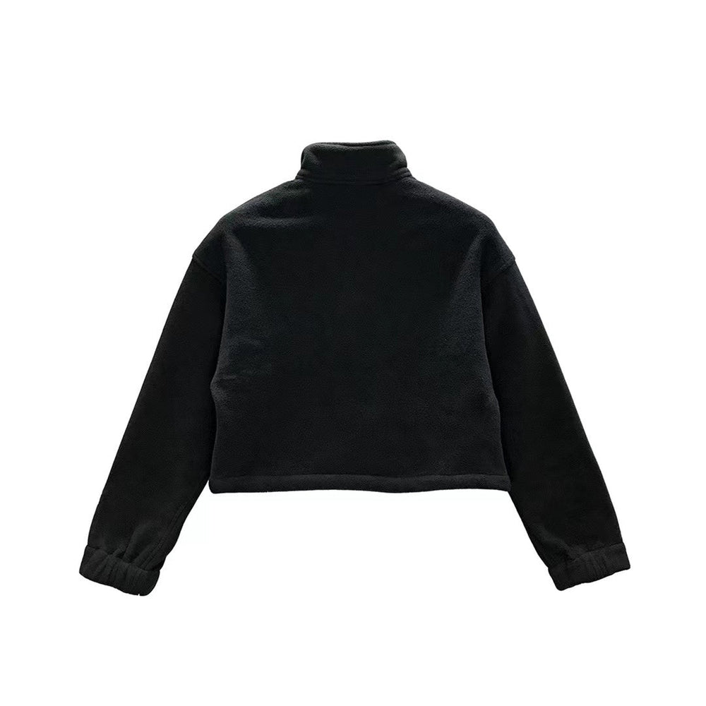 Chrome Hearts Fleece Horseshoe Logo Half Zip Cropped Sweatshirt - SHENGLI ROAD MARKET