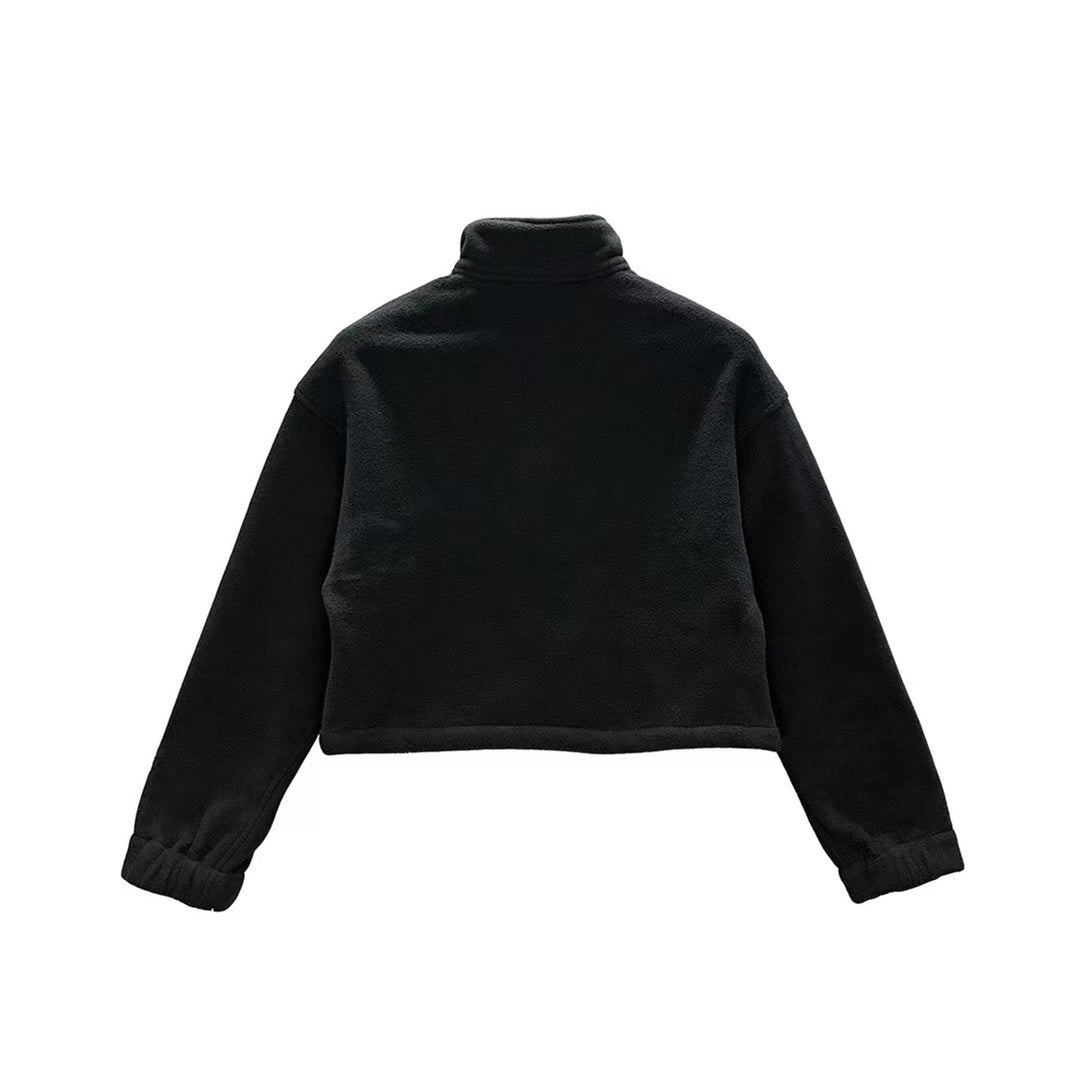 Chrome Hearts Fleece Horseshoe Logo Half Zip Cropped Sweatshirt - SHENGLI ROAD MARKET