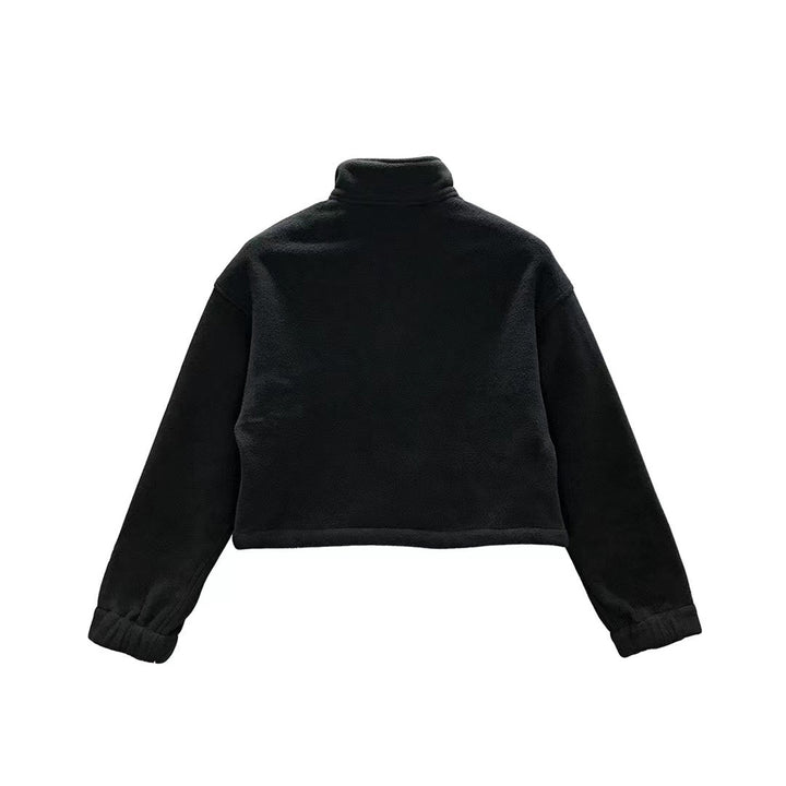 Chrome Hearts Fleece Horseshoe Logo Half Zip Cropped Sweatshirt - SHENGLI ROAD MARKET