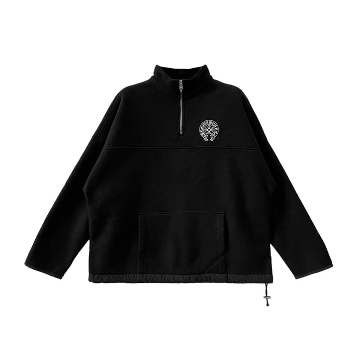 Chrome Hearts Fleece Horseshoe Logo Half Zip Sweatshirt - SHENGLI ROAD MARKET