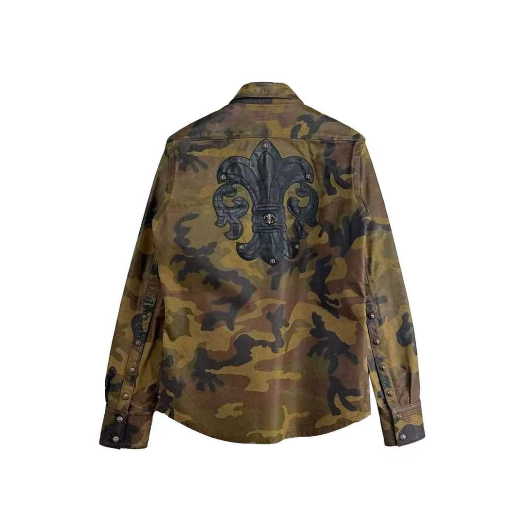 Chrome Hearts Fleur De Lis Leather Patch Camo Shirt Jacket - SHENGLI ROAD MARKET