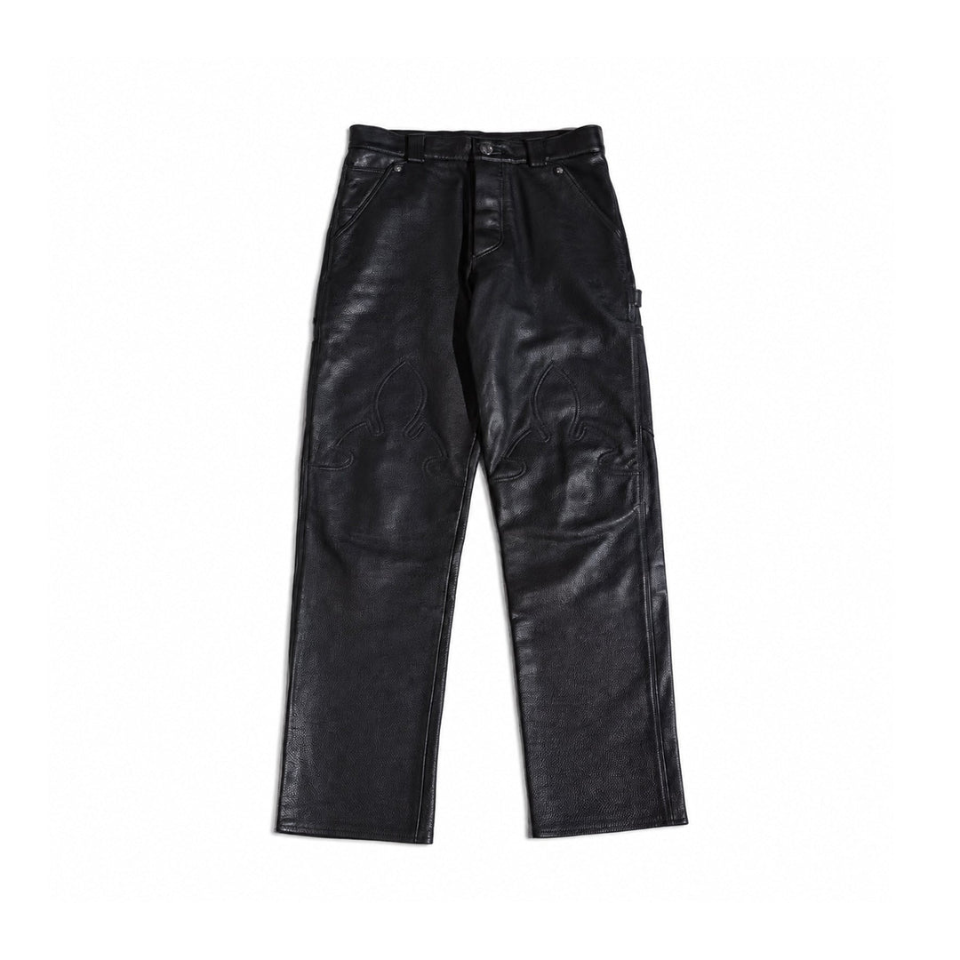 Chrome Hearts Fleur Leather Double Knee Carpenter Pants - SHENGLI ROAD MARKET
