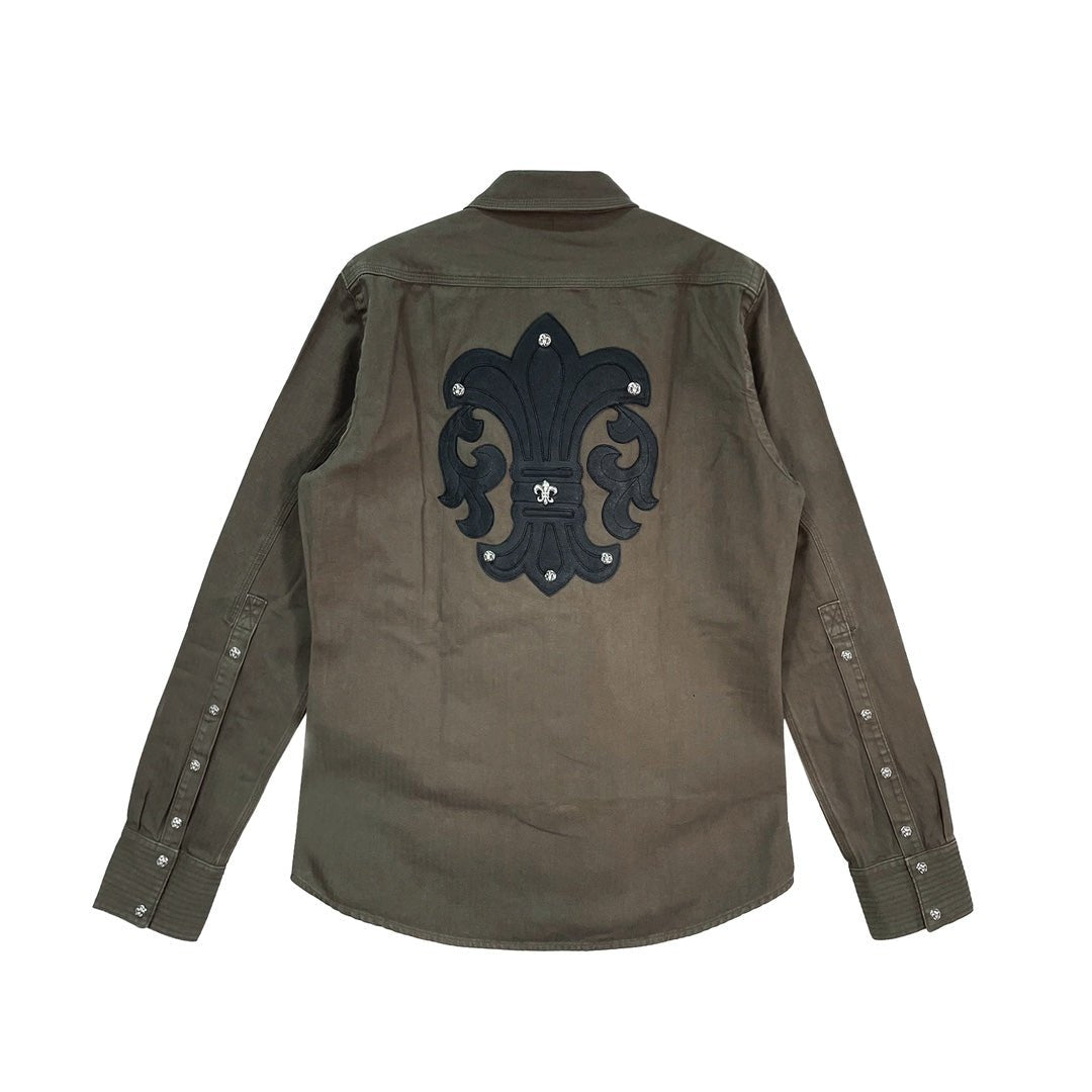 Chrome Hearts Fleur Patches Silver Button Workwear Shirt Jacket - SHENGLI ROAD MARKET