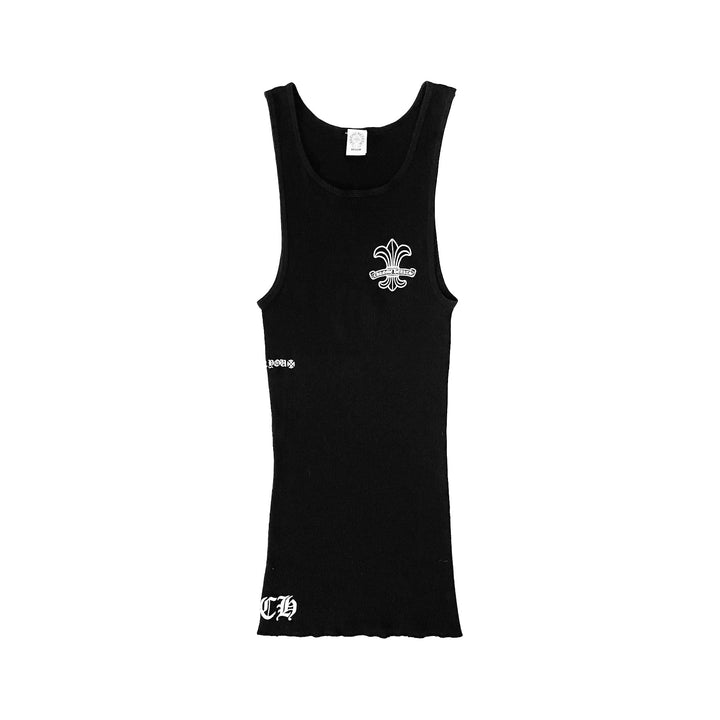 Chrome Hearts Fleur Scroll Black Rib Tank Top - SHENGLI ROAD MARKET