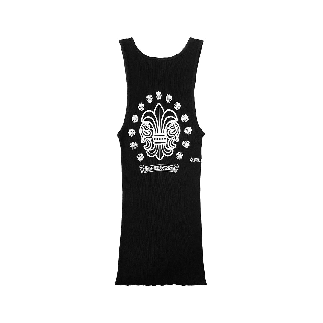 Chrome Hearts Fleur Scroll Black Rib Tank Top - SHENGLI ROAD MARKET