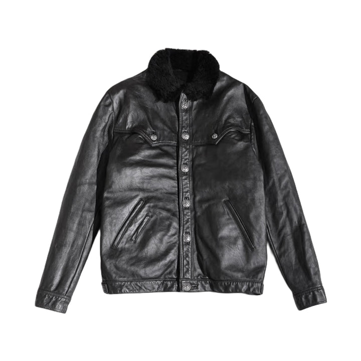 Chrome Hearts Fleur Shearling Leather Jacket - SHENGLI ROAD MARKET