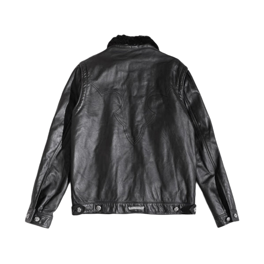 Chrome Hearts Fleur Shearling Leather Jacket - SHENGLI ROAD MARKET